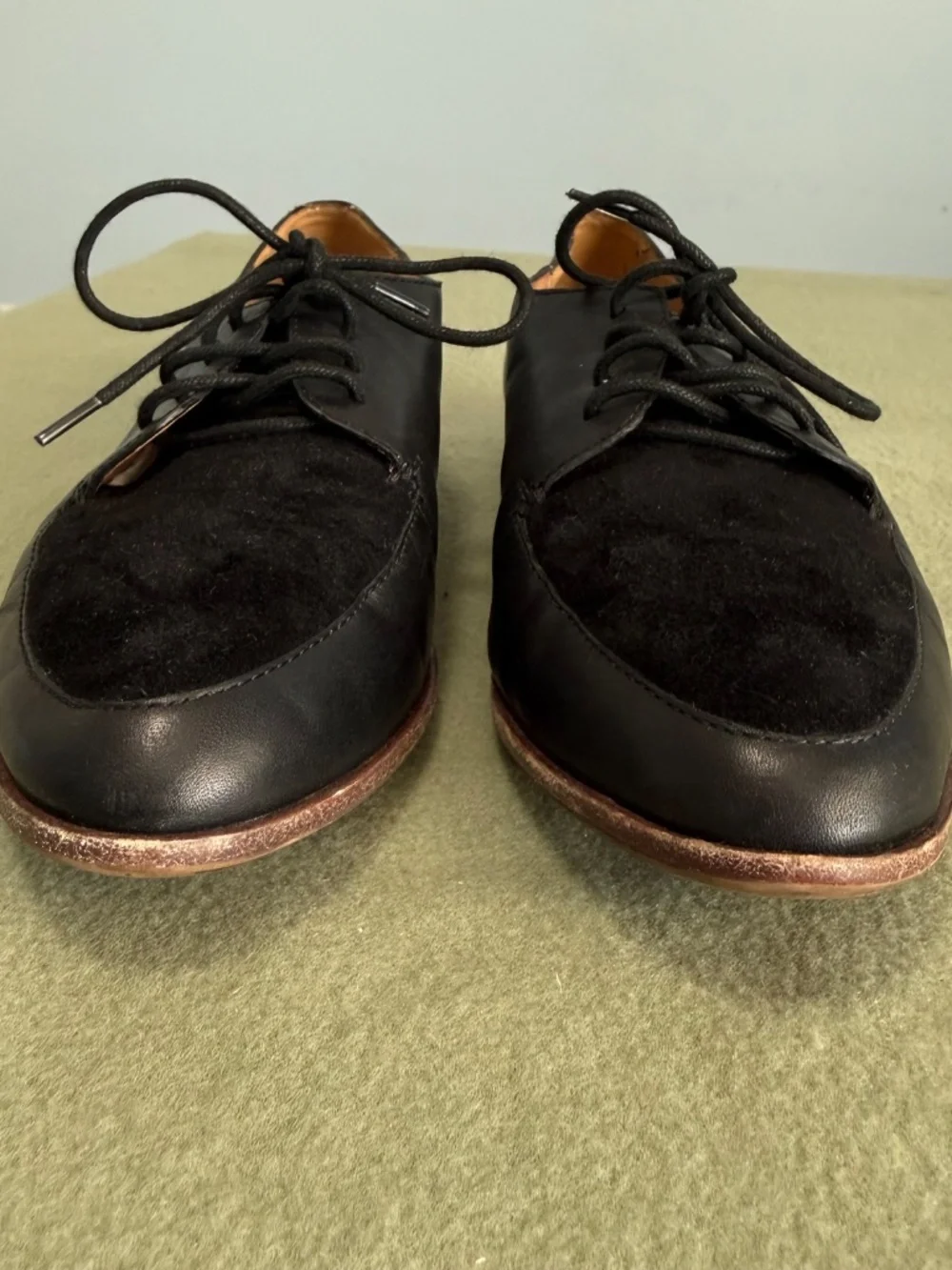 Madewell Women’s The Alex Oxford Loafers Shoes Black‎ Leather Suede Size 8